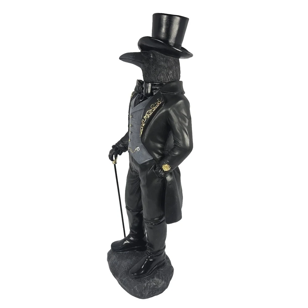 Hallow's Eve Raven Gentleman LED Light Up Eyes Halloween Figurine 20 Inch